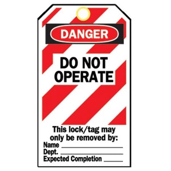 Tag, DANGER, Paper, 3 in Width, 5-3/4 in Height, Write On Surface: Yes